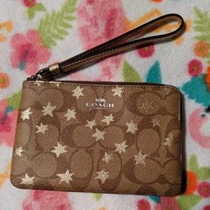 Coach Stars Khaki Wristlet